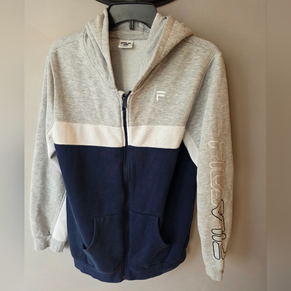 Youth Boys Fila LOGO Zip Up Hoodie XL(18)